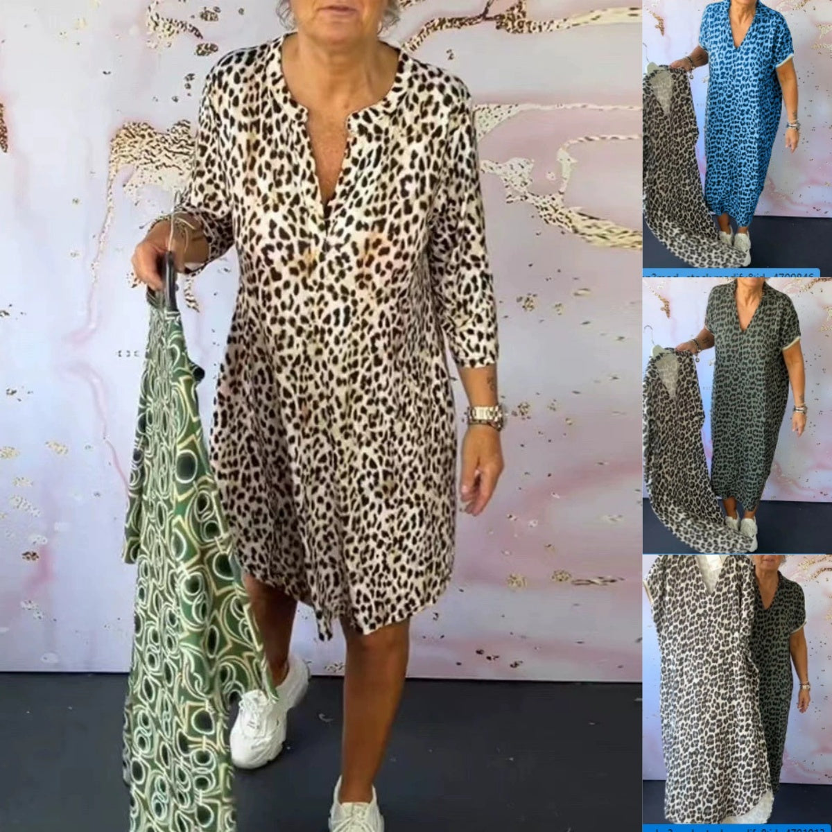 Remina | Damenkleid mit lockerer Passform und Panther-Ausschnitt