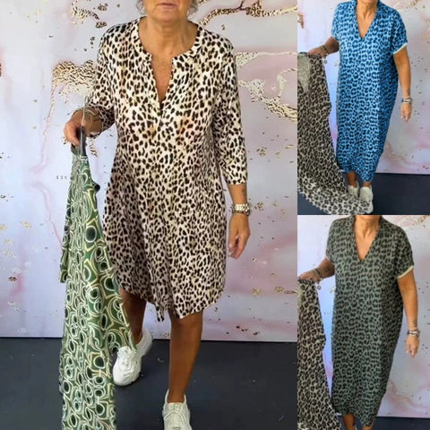 Remina | Damenkleid mit lockerer Passform und Panther-Ausschnitt