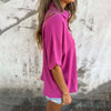 Brightny | Damen lässiges einfarbiges lockeres T-Shirt