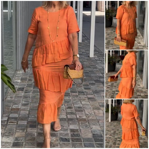 Thalina | Plissiertes Kleid für Damen mit Rundausschnitt