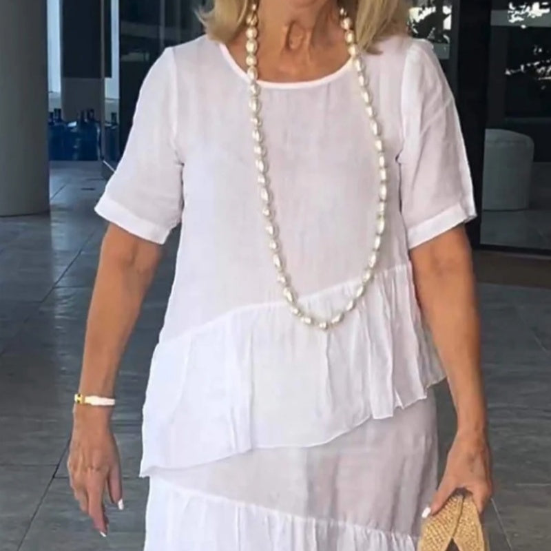 Thalina | Plissiertes Kleid für Damen mit Rundausschnitt