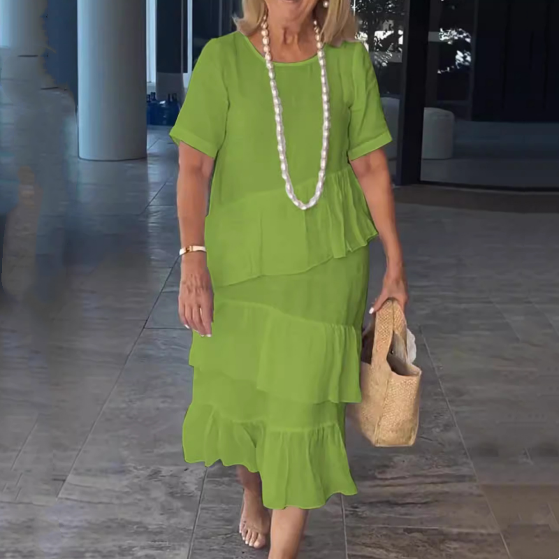 Thalina | Plissiertes Kleid für Damen mit Rundausschnitt