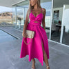 Thalia | Damenkleid mit Spaghettiträgern und hohem Schlitz