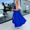 Thalia | Damenkleid mit Spaghettiträgern und hohem Schlitz