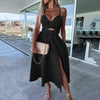 Thalia | Damenkleid mit Spaghettiträgern und hohem Schlitz