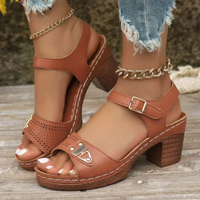 Lana | Damen Chunky High Heel Sandalen für den Sommer