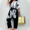 Brinley | Zweiteiliges lässiges Outfit mit Buchstabendruck für Damen