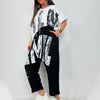 Brinley | Zweiteiliges lässiges Outfit mit Buchstabendruck für Damen