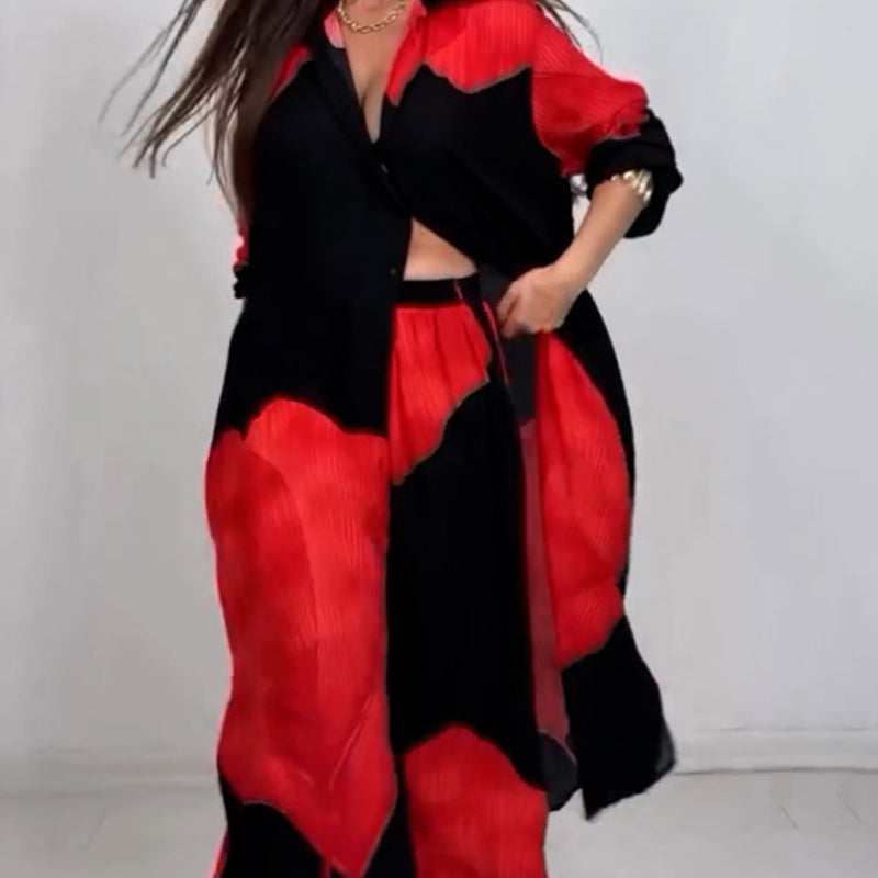 Kallie | Set aus langem Shirt und Hose mit Zugband