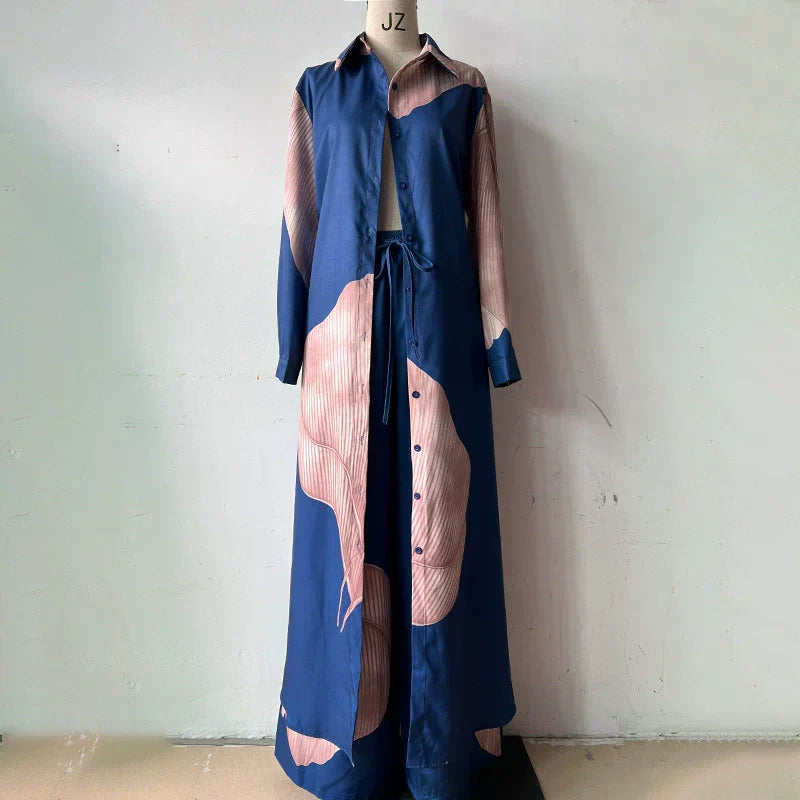 Kallie | Set aus langem Shirt und Hose mit Zugband