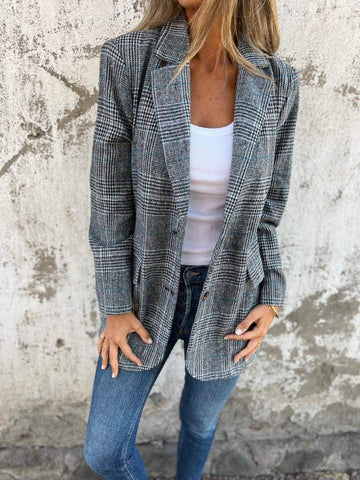 Clara | Lässiger karierter Blazer mit Revers
