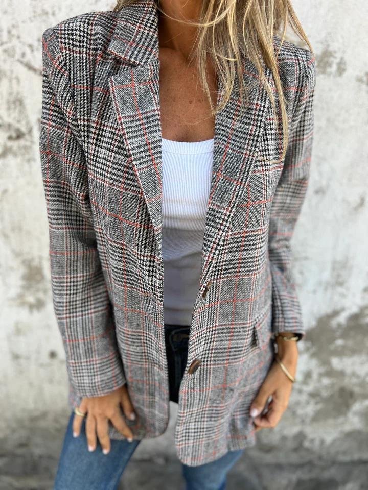 Clara | Lässiger karierter Blazer mit Revers