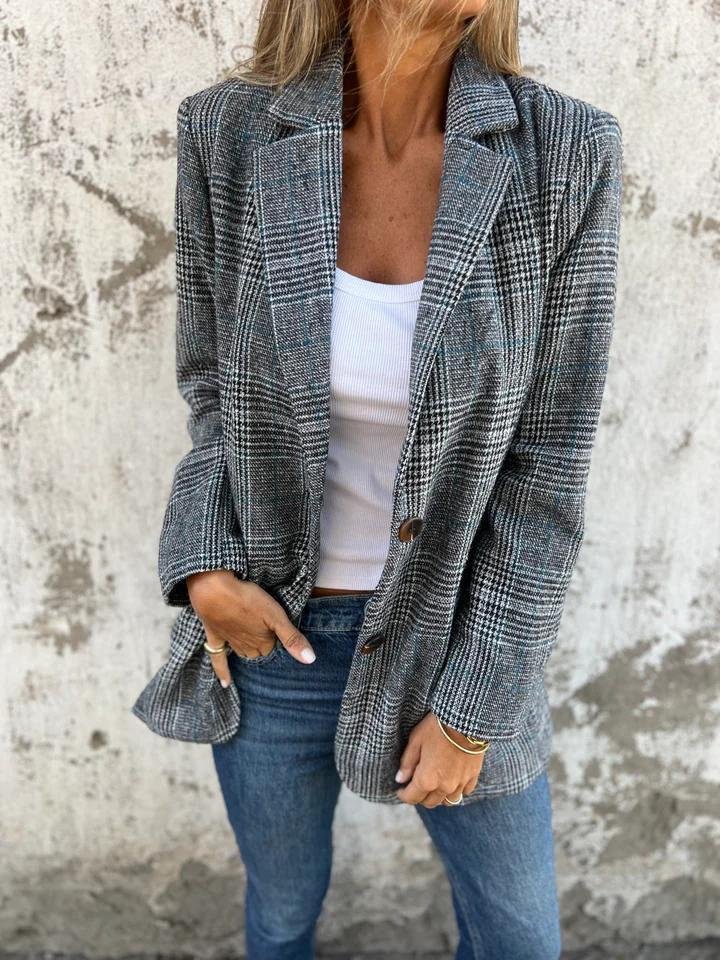 Clara | Lässiger karierter Blazer mit Revers