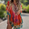 Charlotte | Boho lockere asymetrische Bluse mit Ausschnitt