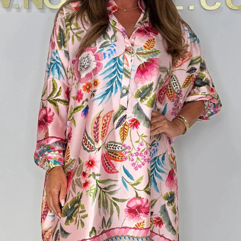 Coraline | Gedrucktes Satin-Kleid