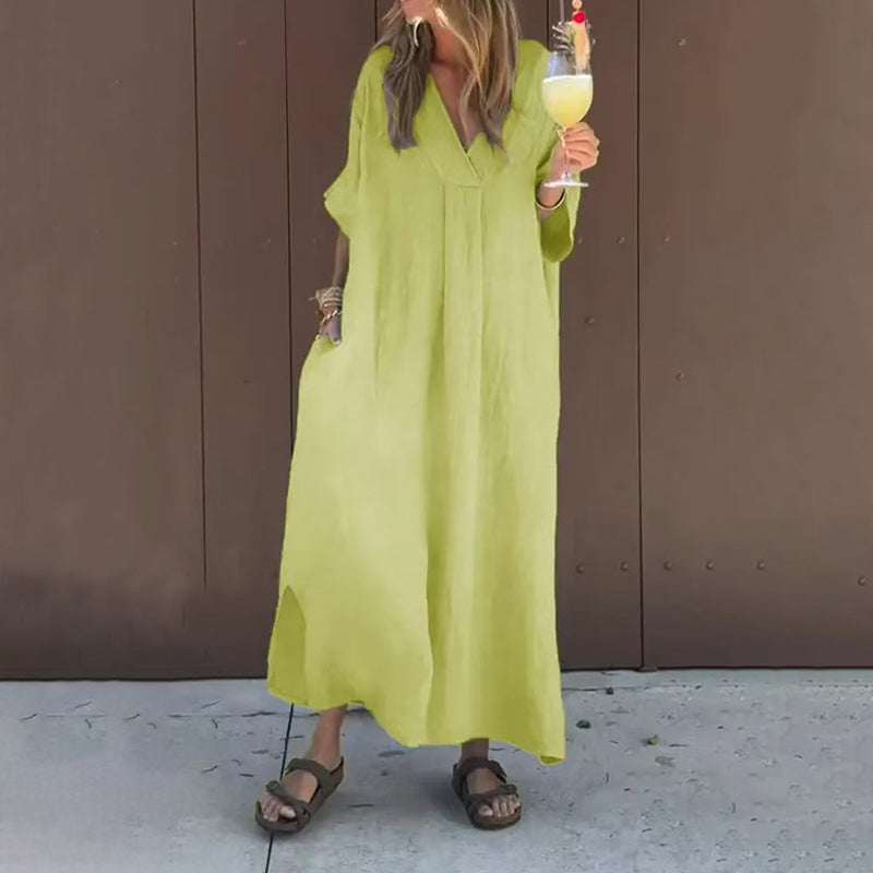 Richarda | Lässiges V-Ausschnitt-Kleid mit Fluss für Damen