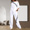 Blaely | Damen gestreifte Kurzarm-Oberteile & Hosen Zweiteiliges Set