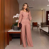 Aislyn | Elegant pink top and further tube pants 2-part set