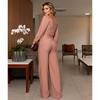 Aislyn | Elegant pink top and further tube pants 2-part set