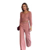 Aislyn | Elegant pink top and further tube pants 2-part set