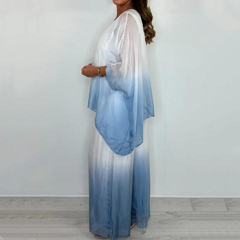 Maribel | Mesh Mix Dip Dye Loose Flowy Top & Hose Set