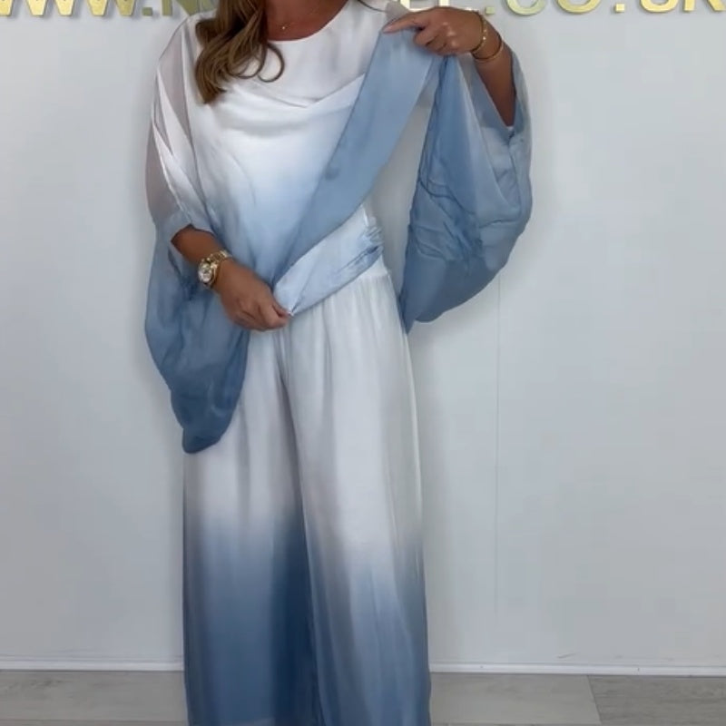 Maribel | Mesh Mix Dip Dye Loose Flowy Top & Hose Set