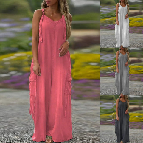 Pearl | Jumpsuit mit weiten Beinen und Taschen für Damen