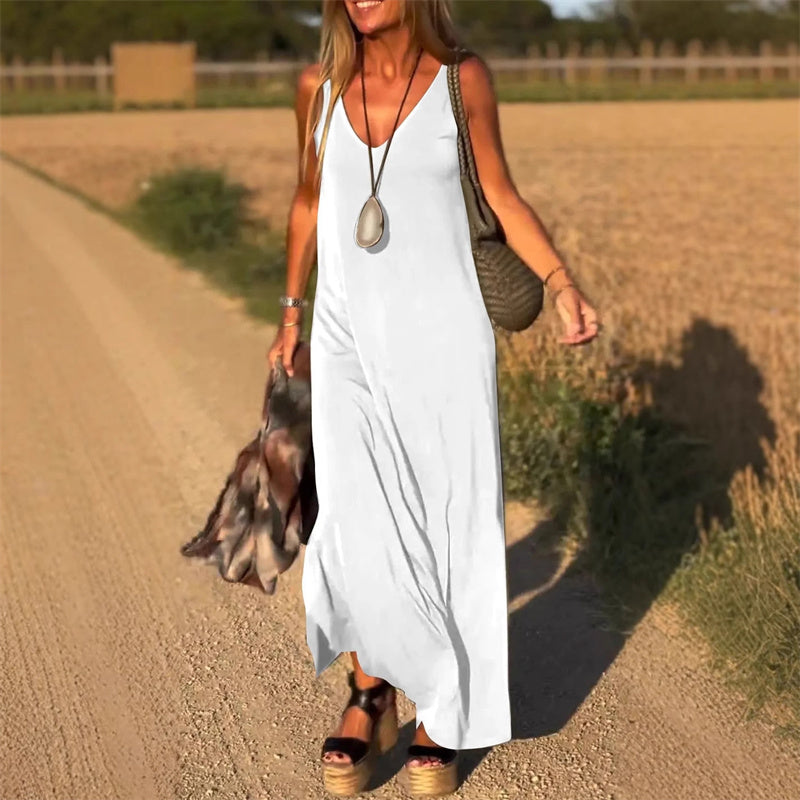 Caden | Frühsommer Neu Damen V-Ausschnitt Maxi Cami Kleid
