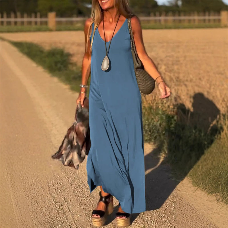 Caden | Frühsommer Neu Damen V-Ausschnitt Maxi Cami Kleid