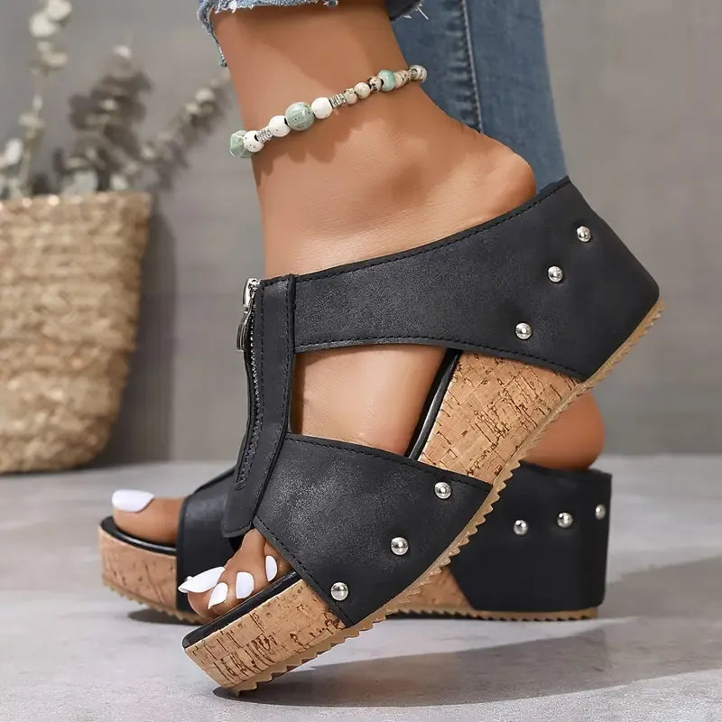 Benedia | Orthopädische Sandalen mit offener Zehe und Keilabsatz im Trend