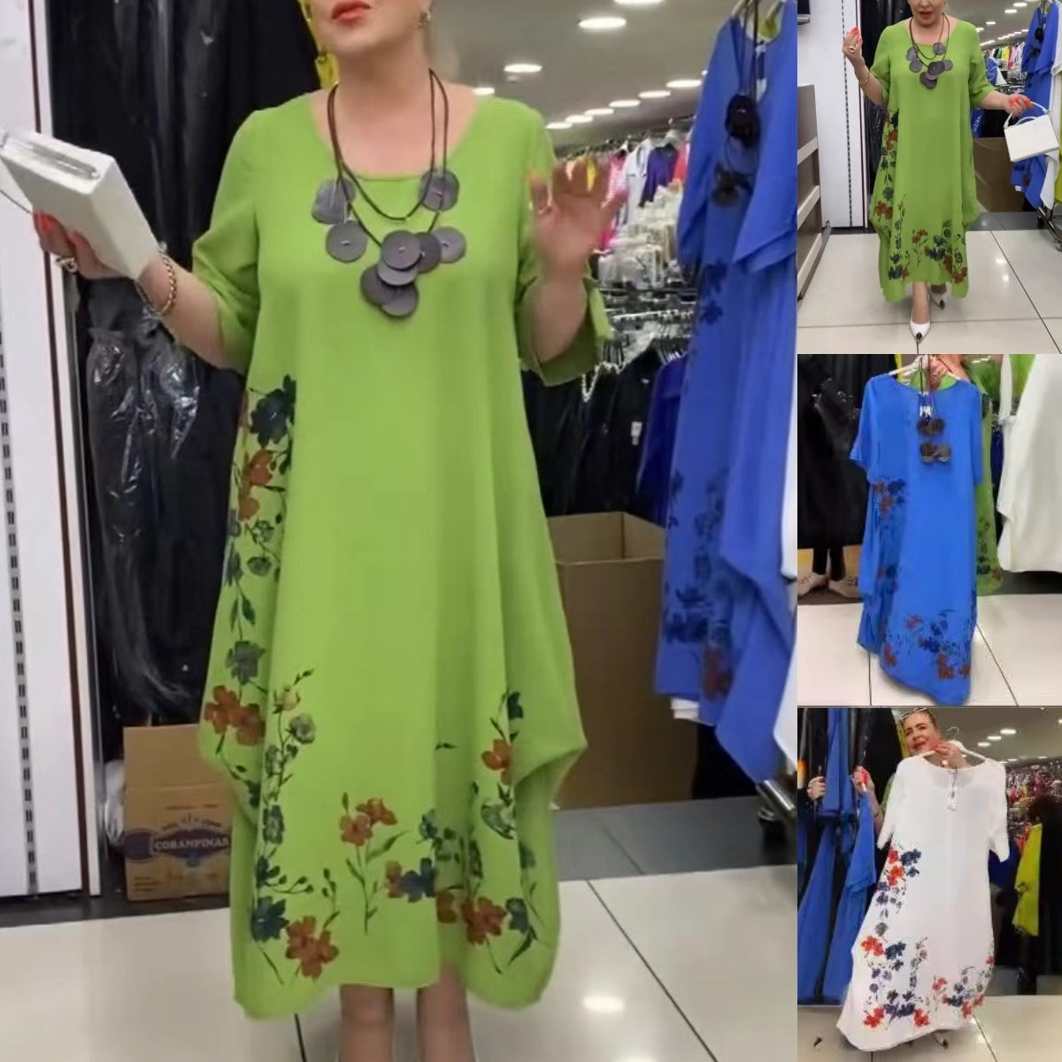 Margot | Damenkleid mit Rundhalsausschnitt und unregelmäßigem Saum