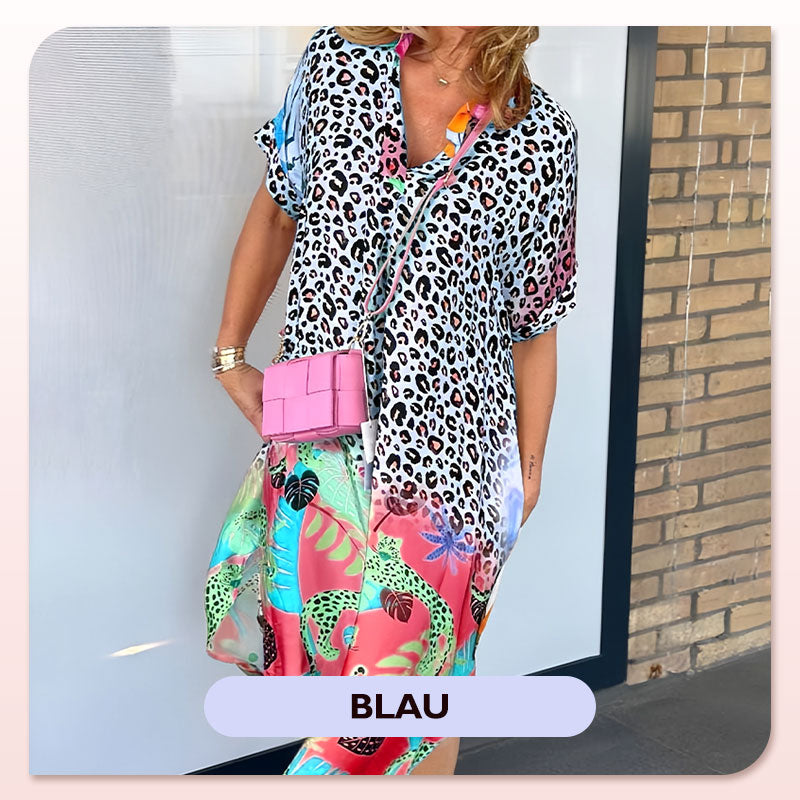 Sawyer | Lockeres, atmungsaktives Kleid mit Leopardenmuster