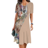 Autumn | Damen elegantes Kleid mit Rundhalsausschnitt in Blumenprint