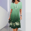 Autumn | Damen elegantes Kleid mit Rundhalsausschnitt in Blumenprint