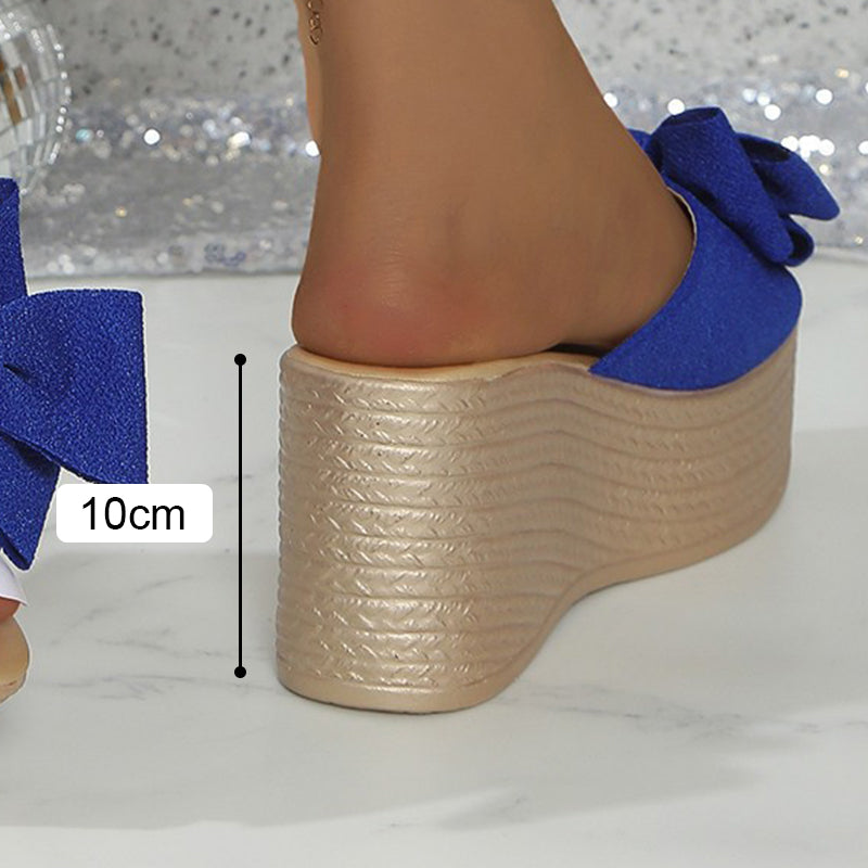 Roxanne | Damen Hausschuhe mit Schleife und dicker Sohle