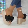 Roxanne | Damen Hausschuhe mit Schleife und dicker Sohle