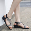 Yasmin | Damen-Sandalen mit Keilabsatz und Plateau aus Bergkristallen
