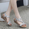 Yasmin | Damen-Sandalen mit Keilabsatz und Plateau aus Bergkristallen