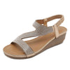 Yasmin | Damen-Sandalen mit Keilabsatz und Plateau aus Bergkristallen