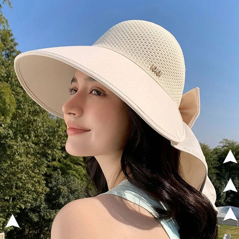 Isabella | Sommer-Sonnen-Essentials Großer hohler Hut mit abnehmbarem Halstuch