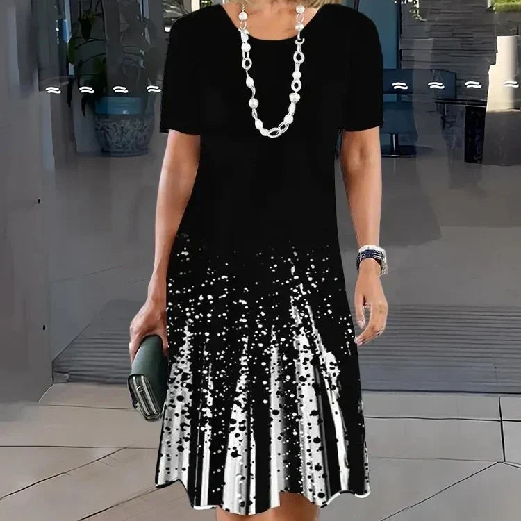 Terence | Damen plissiertes Kleid in bunten Blöcken