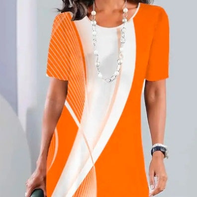 Terence | Damen plissiertes Kleid in bunten Blöcken