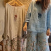 Treya | Damenbluse mit lockerem Schnitt und weite Hose mit Blumenprint