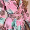 Luna | Frauen Mode floral taillierte Langarmkleider