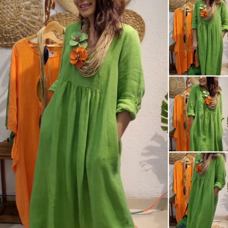 Hereta | Sommerkleider 2025 Neu! Aus Baumwolle und Leinen in uni, leicht