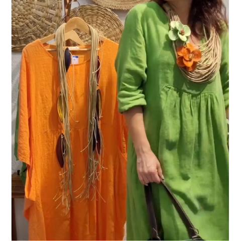 Hereta | Sommerkleider 2025 Neu! Aus Baumwolle und Leinen in uni, leicht