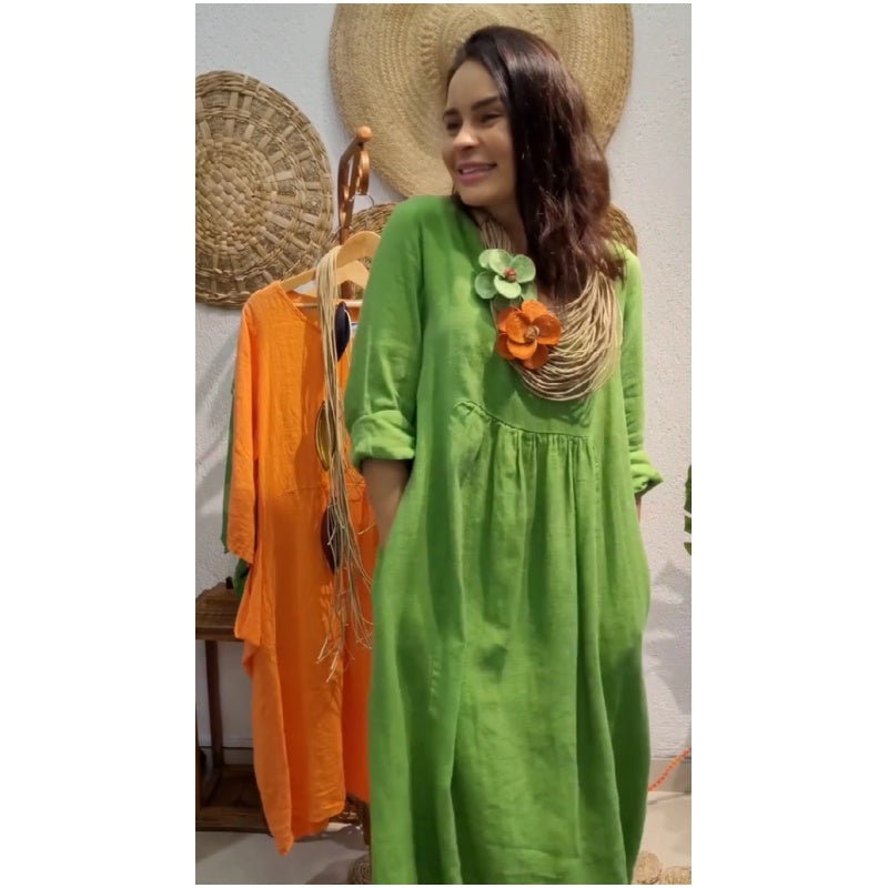 Hereta | Sommerkleider 2025 Neu! Aus Baumwolle und Leinen in uni, leicht