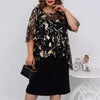 Carlee | Elegantes Damen 2-teiliges Set in Schwarz transparentes Oberteil + Kleid