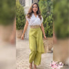 Brennan | Damen Elegantes Zweiteiler-Set: Top mit V-Ausschnitt & Hose mit Weiten Beinen