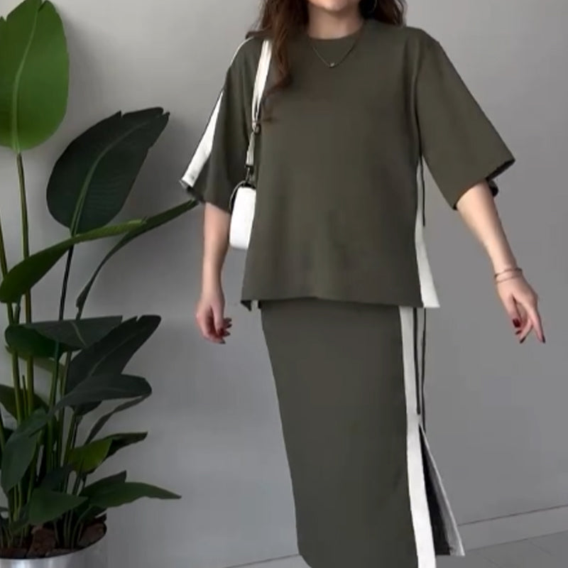 Rica |  Rabatt Bequemer Hosenanzug mit Schlitzrock für Damen